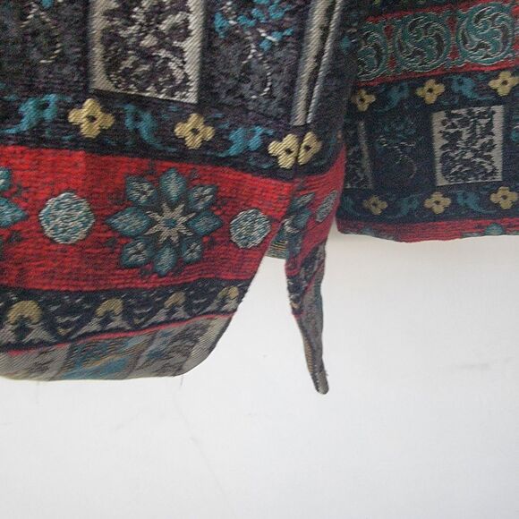 Chico's Design womens Floral Tapestry jacket size L art to wear button front - Picture 7 of 8